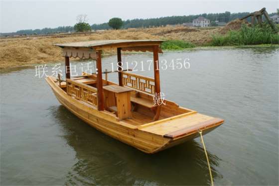 木船单蓬船仿古木船装饰木船旅游观光船餐饮船手划船