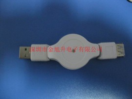 白色USB A公对A母伸缩线