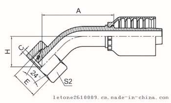 45°公制内螺纹24°锥带O形圈轻系列 ISO 12151-2 DIN 3865