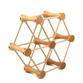 欧洲教育方法几何摩天轮木制益智早教玩具