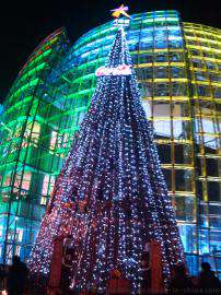 上海圣诞节大型装饰树 框架树 铁架树 圣诞道具 led圣诞树灯